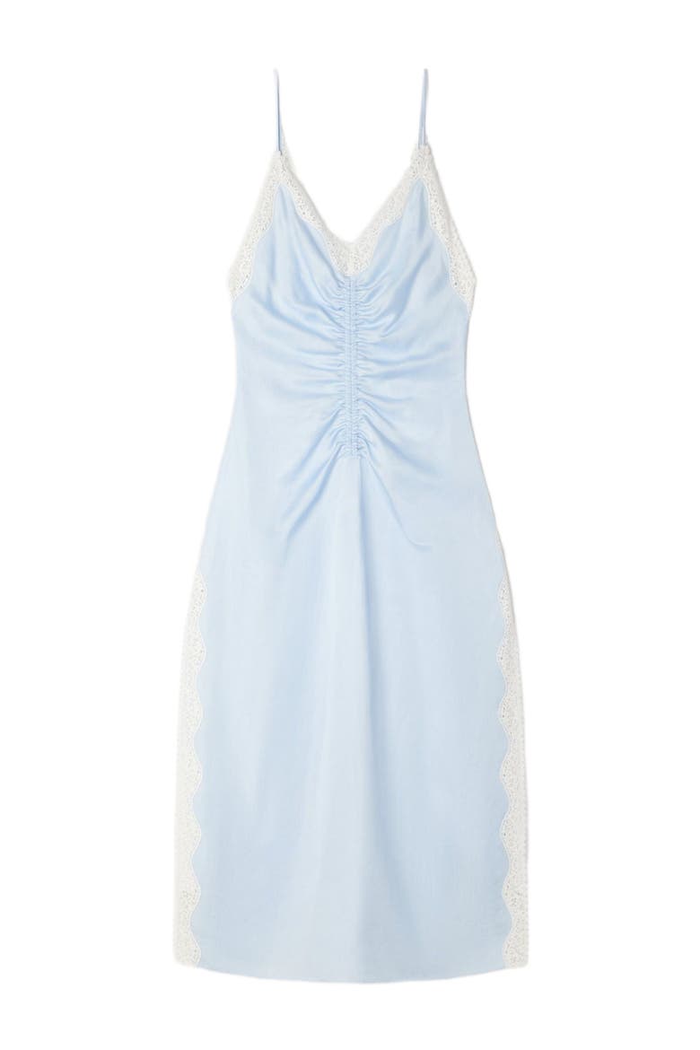 Satin-effect maxi dress with straps, Alternate, color, Sky blue
