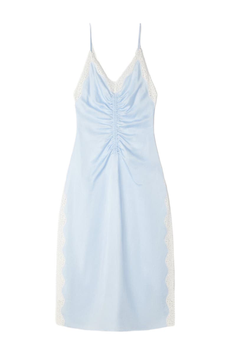 SANDRO Satin-effect maxi dress with straps, Alternate, color, Sky Blue