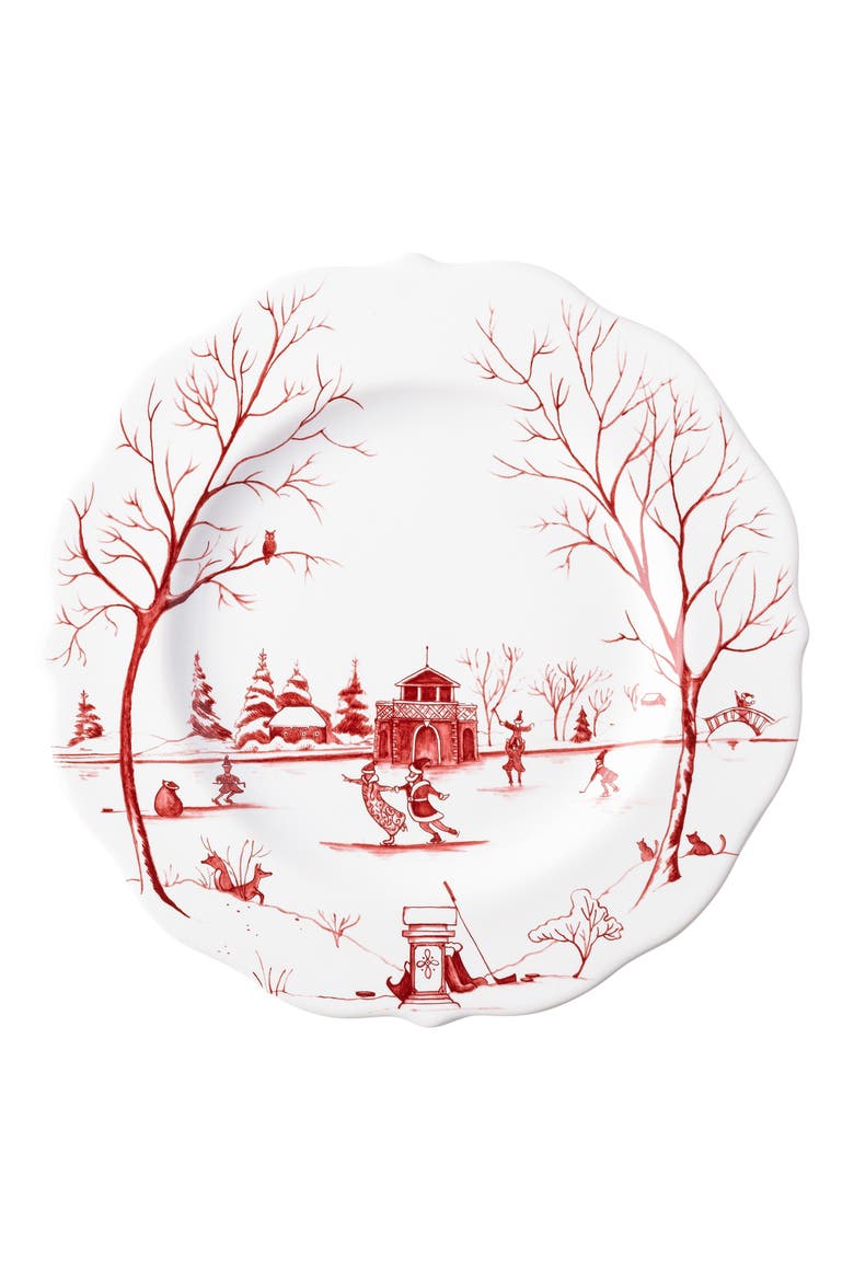 Country Estate Winter Frolic 16-Piece Dinnerware Set, Alternate, color, RUBY