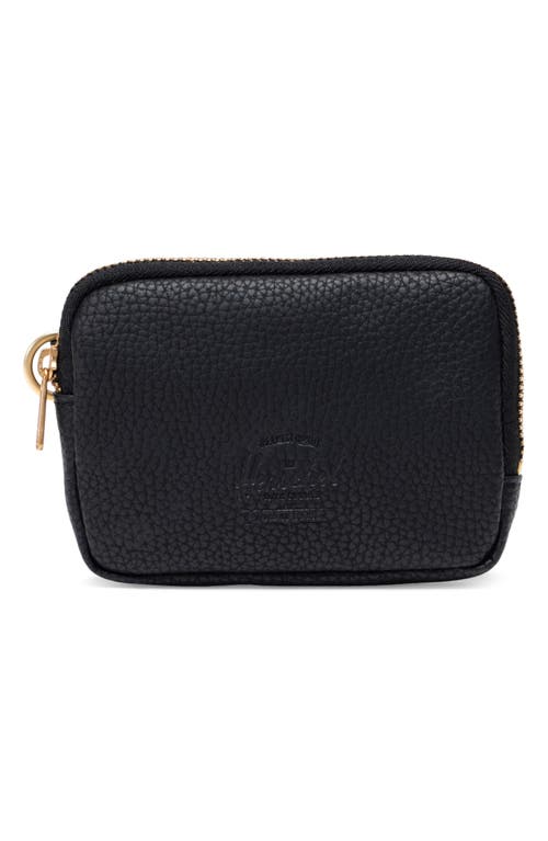 Herschel Supply Co . Oxford Faux Leather Zip Pouch In Black
