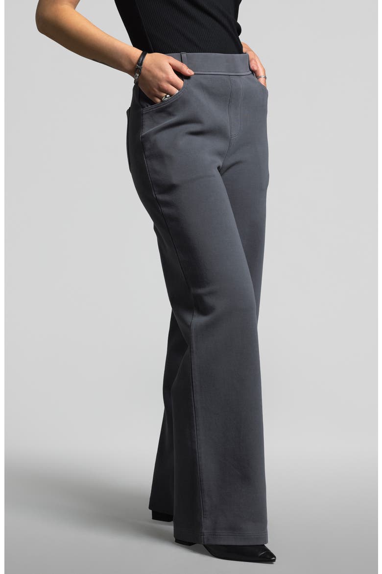 Genevieve Pull-On Cotton Blend Pants, Alternate, color, EBONY