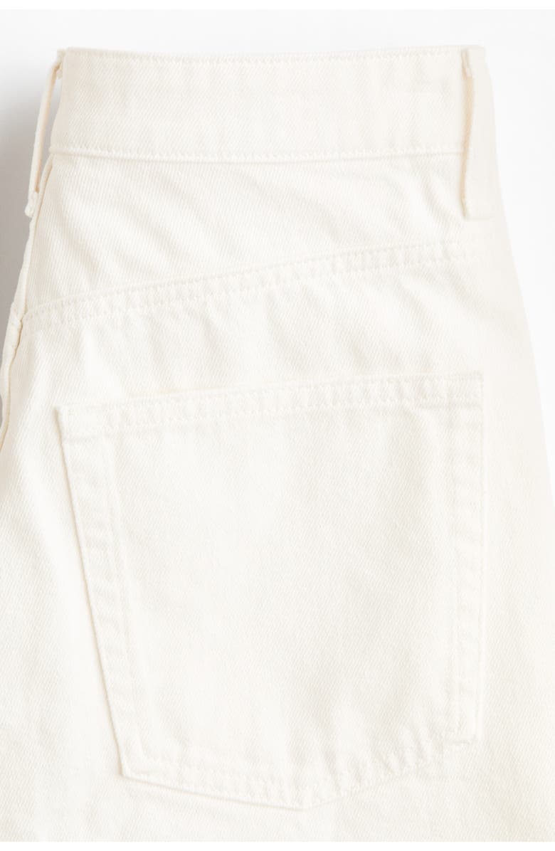 H&M Denim bermuda shorts with belt, Alternate, color, Cream