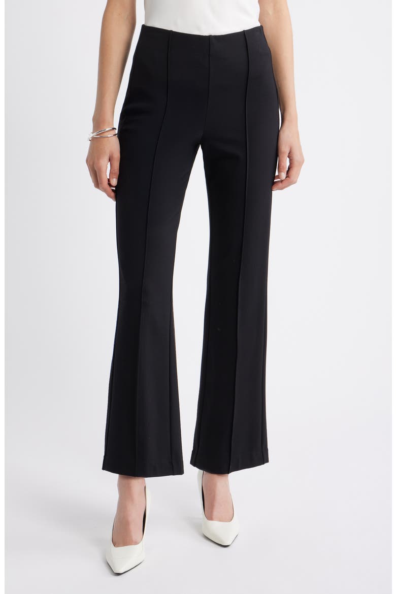 Pull-On Ponte Trousers, Main, color, BLACK