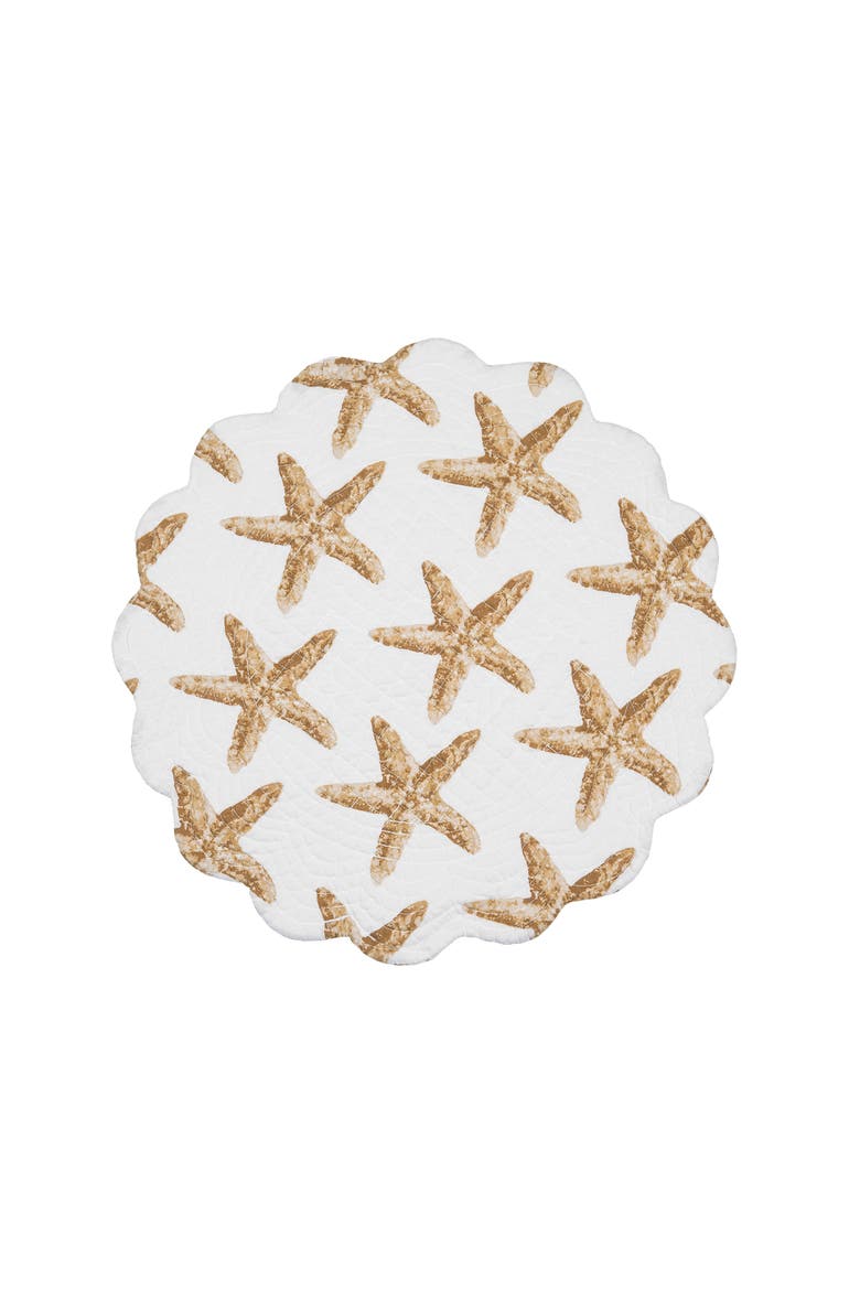 Sandbridge Stars Round Placemats Set of 6, 17", Alternate, color, White