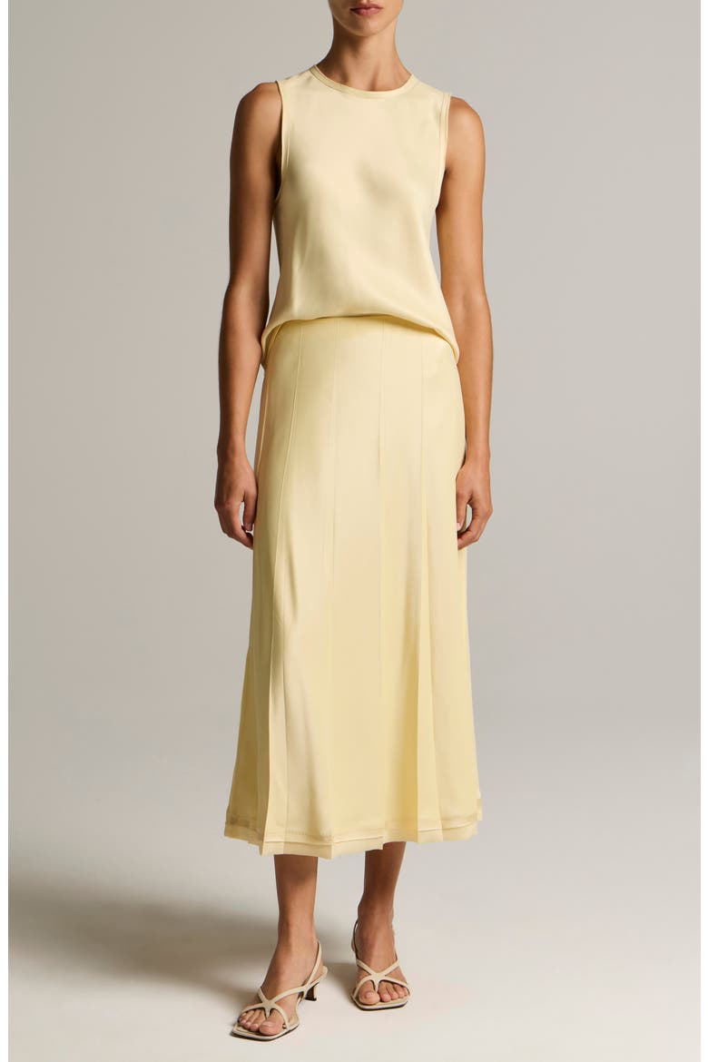 Raw Edge Sleeveless Satin Top, Alternate, color, SUN PETAL