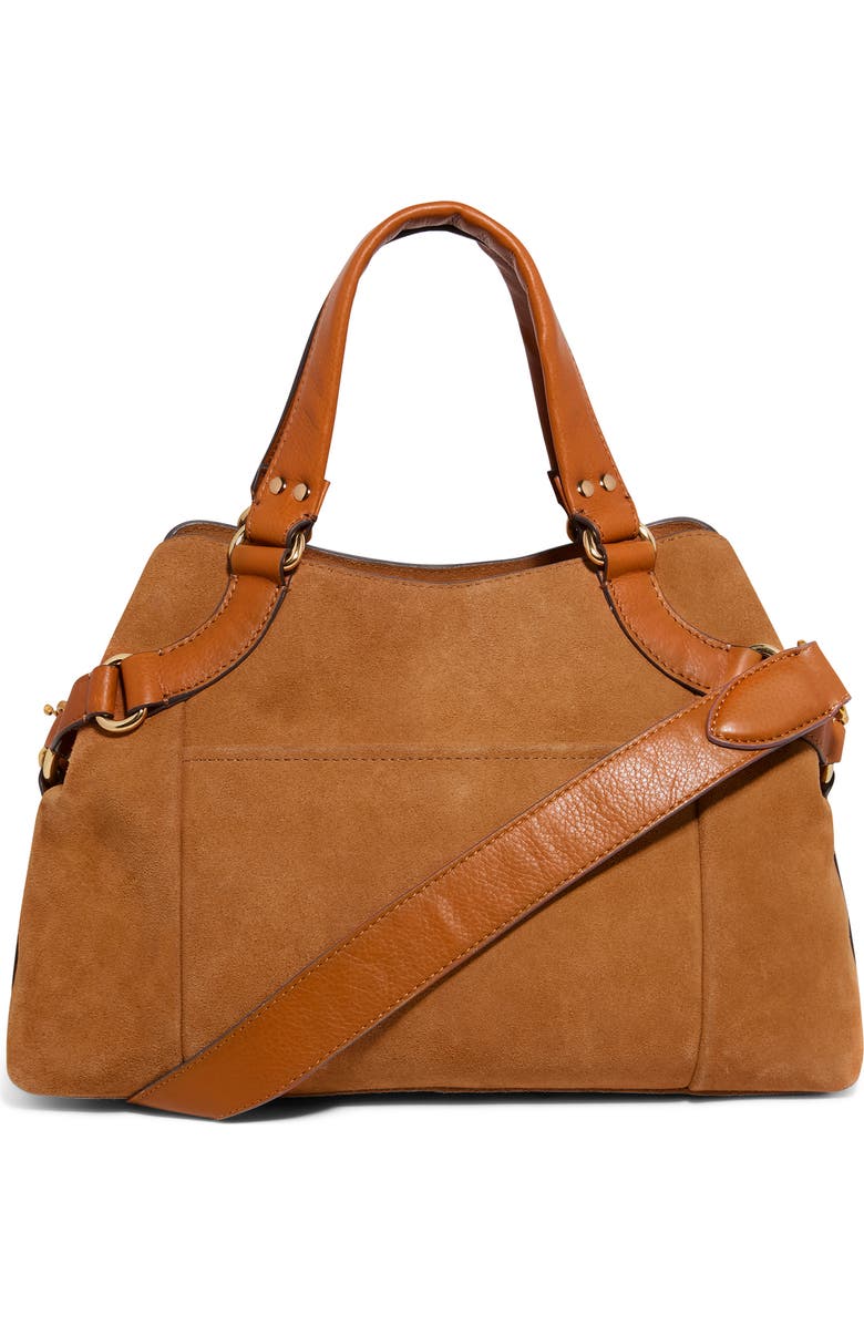 AIMEE Dash Large Satchel, Alternate, color, Rustic Caramel Suede