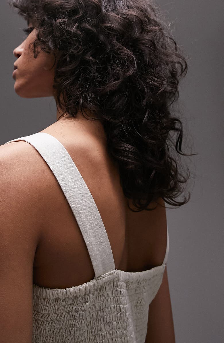 Topshop Tie Front Sleeveless Midi Dress, Alternate, color,