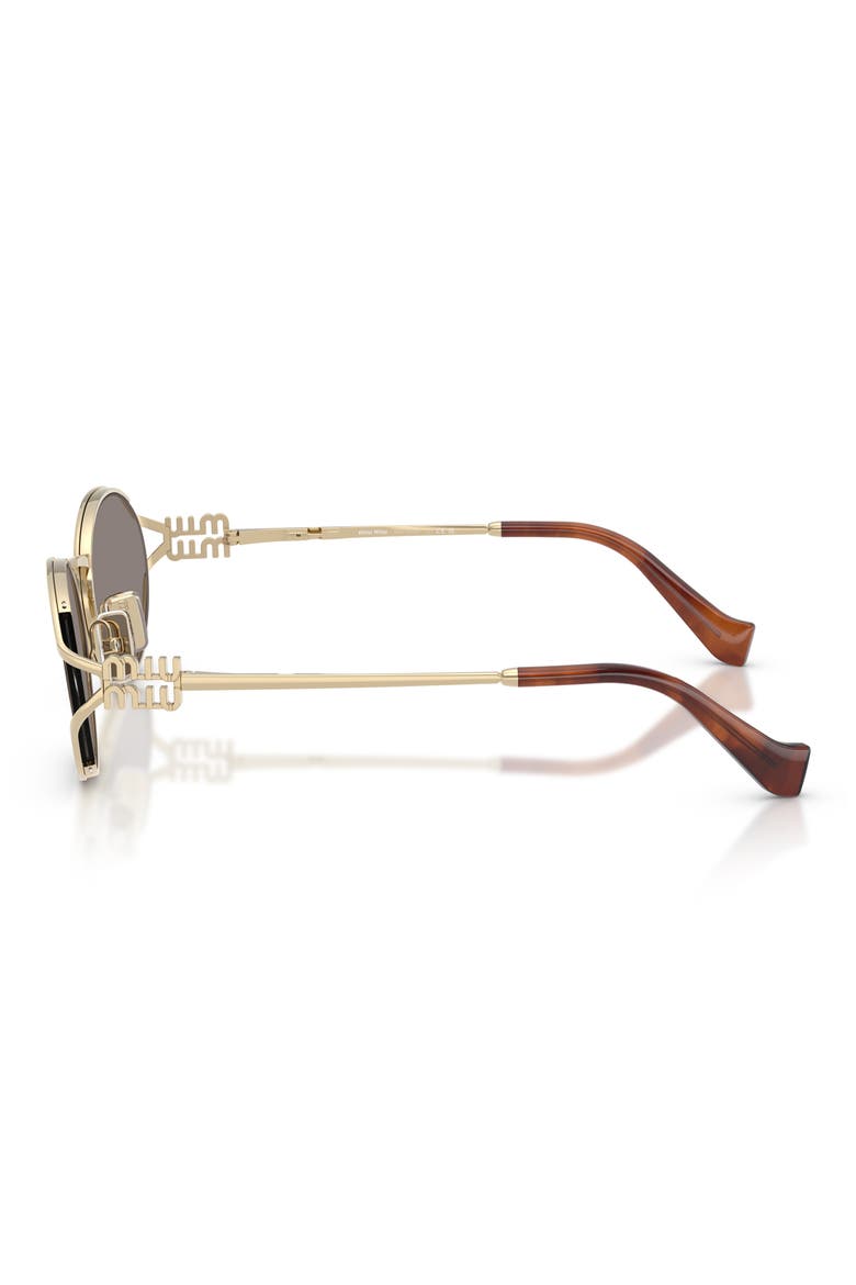 54mm Oval Sunglasses, Alternate, color, PALE GOLD / DARK GREY