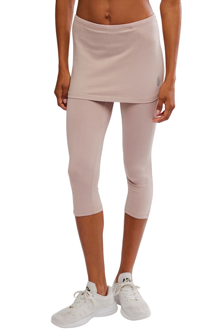 FP Movement Intensity Mid Rise Capri Skirted Leggings, Main, color, SANDY