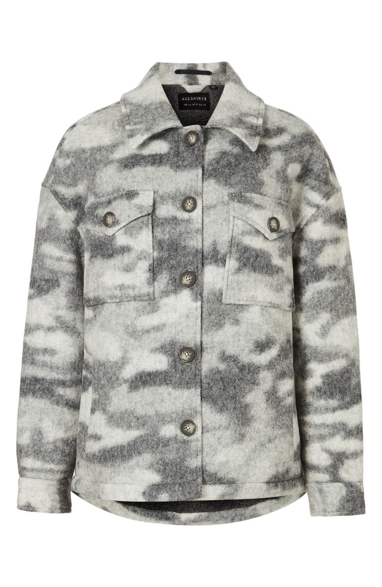 AllSaints Fenix Camo Oversize Wool Blend Jacket, Alternate, color,