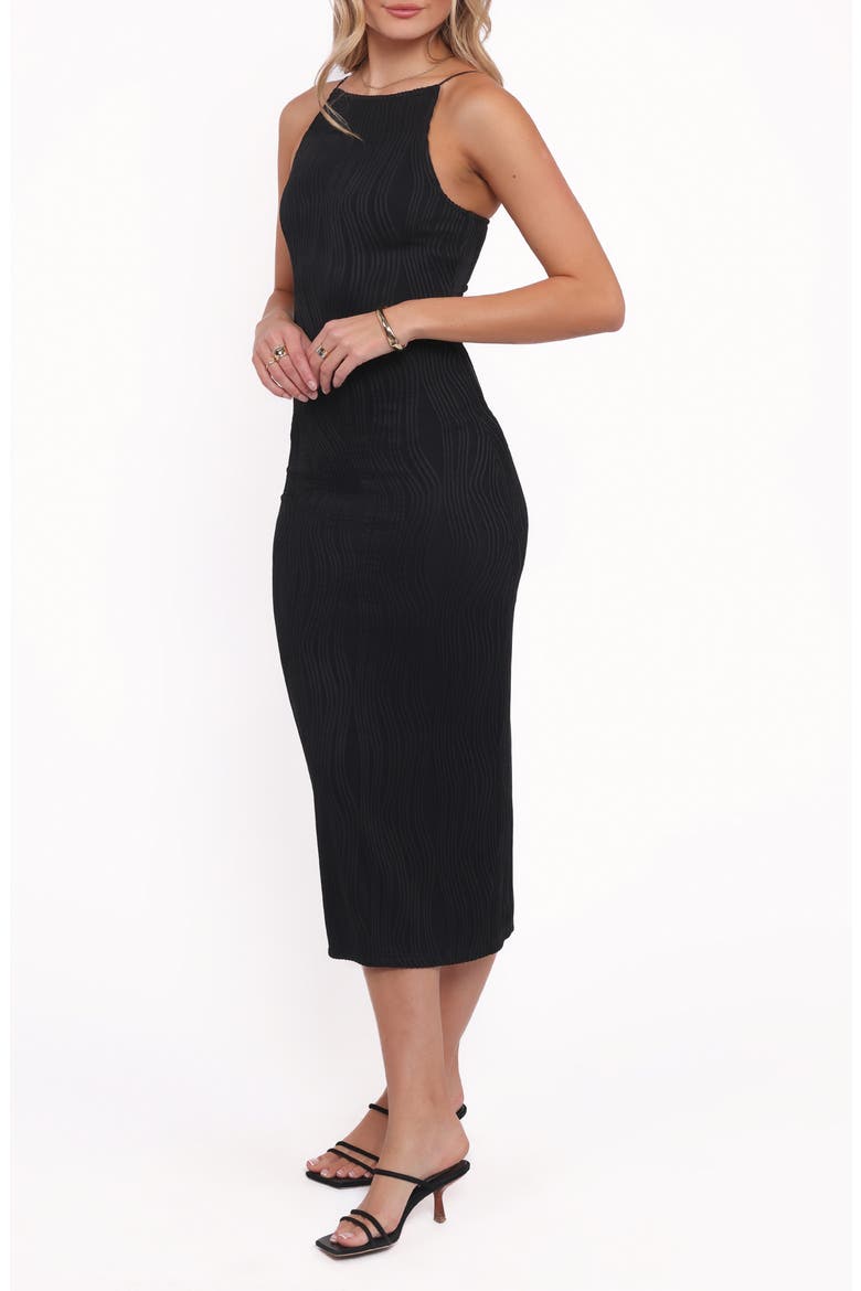 Moira Sleeveless Midi Dress, Alternate, color, BLACK
