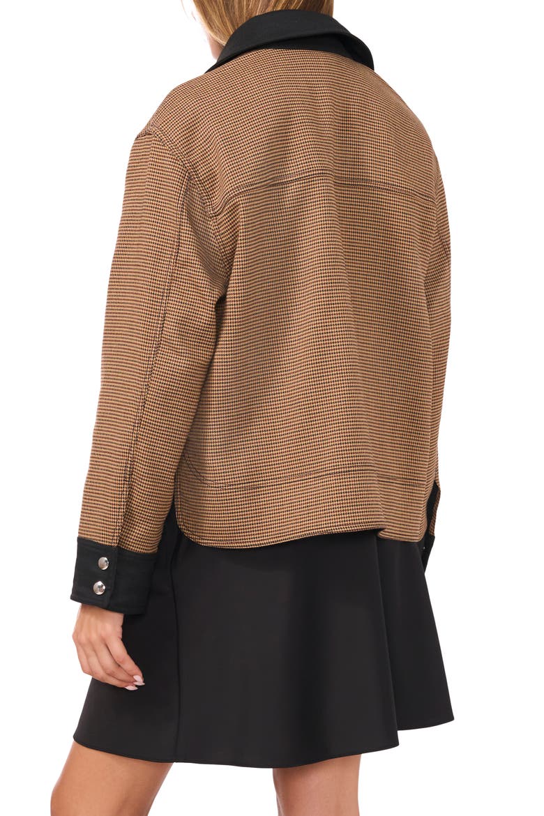 Houndstooth Check Reversible Twill Overshirt, Alternate, color, SEQUOIA