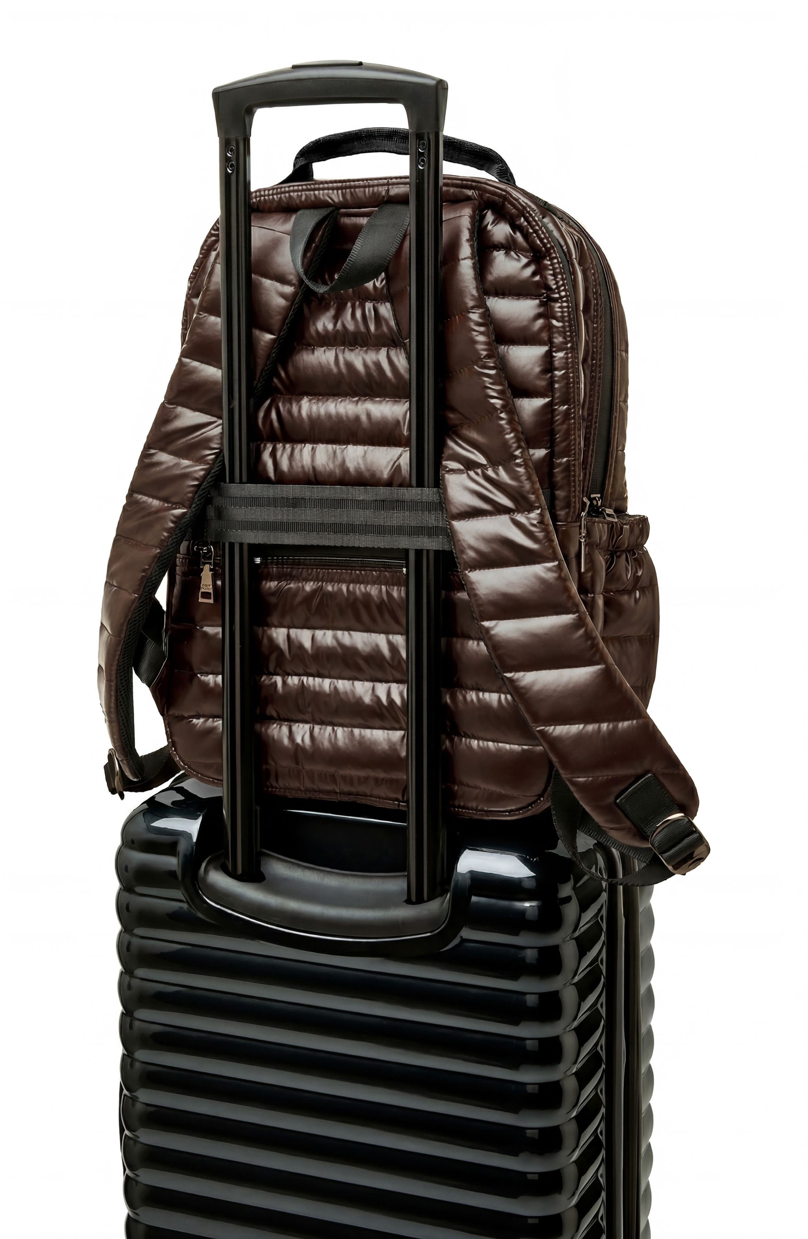 Headliner Quilted Backpack, Alternate, color, GLOSSY CHOCOLATE