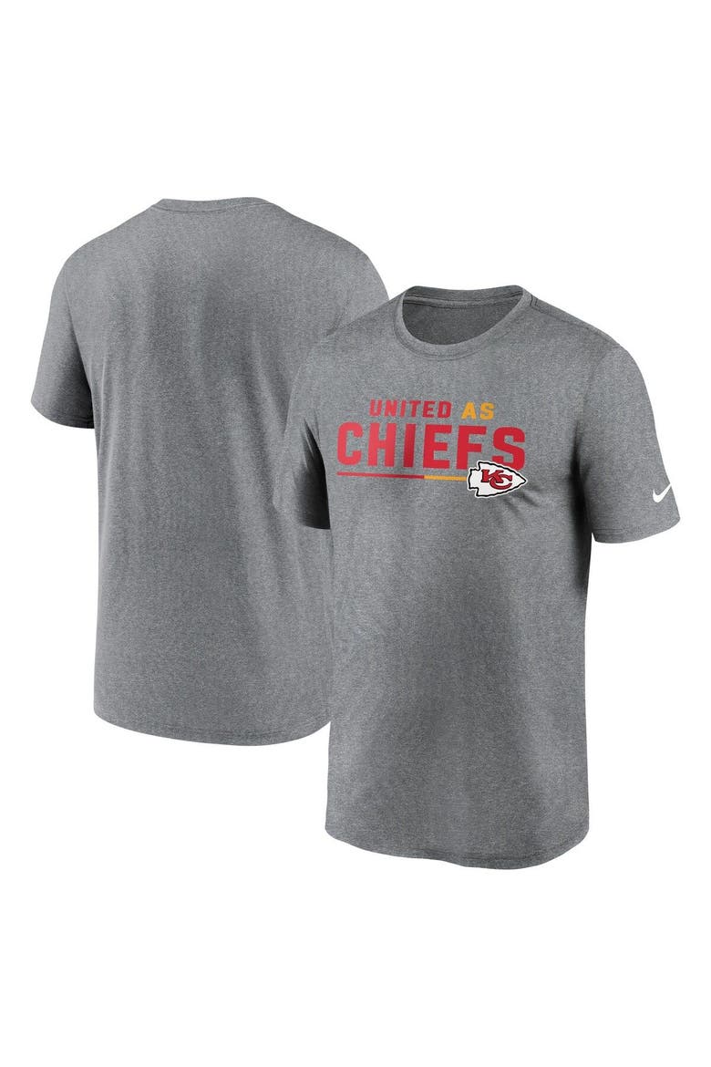Men's Nike Heather Gray Kansas City Chiefs Legend Team Shoutout Performance T-Shirt, Main, color, Heather Gray