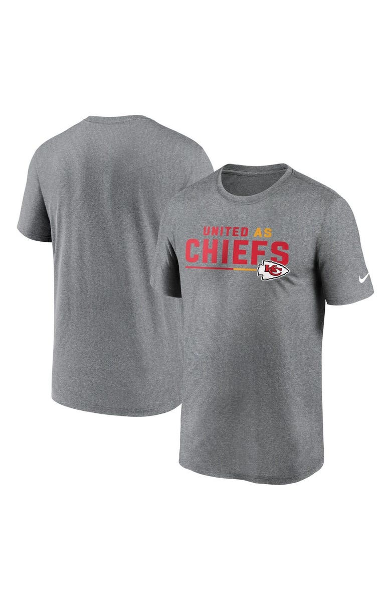 Nike Men's Nike Heather Gray Kansas City Chiefs Legend Team Shoutout Performance T-Shirt, Main, color, Heather Gray