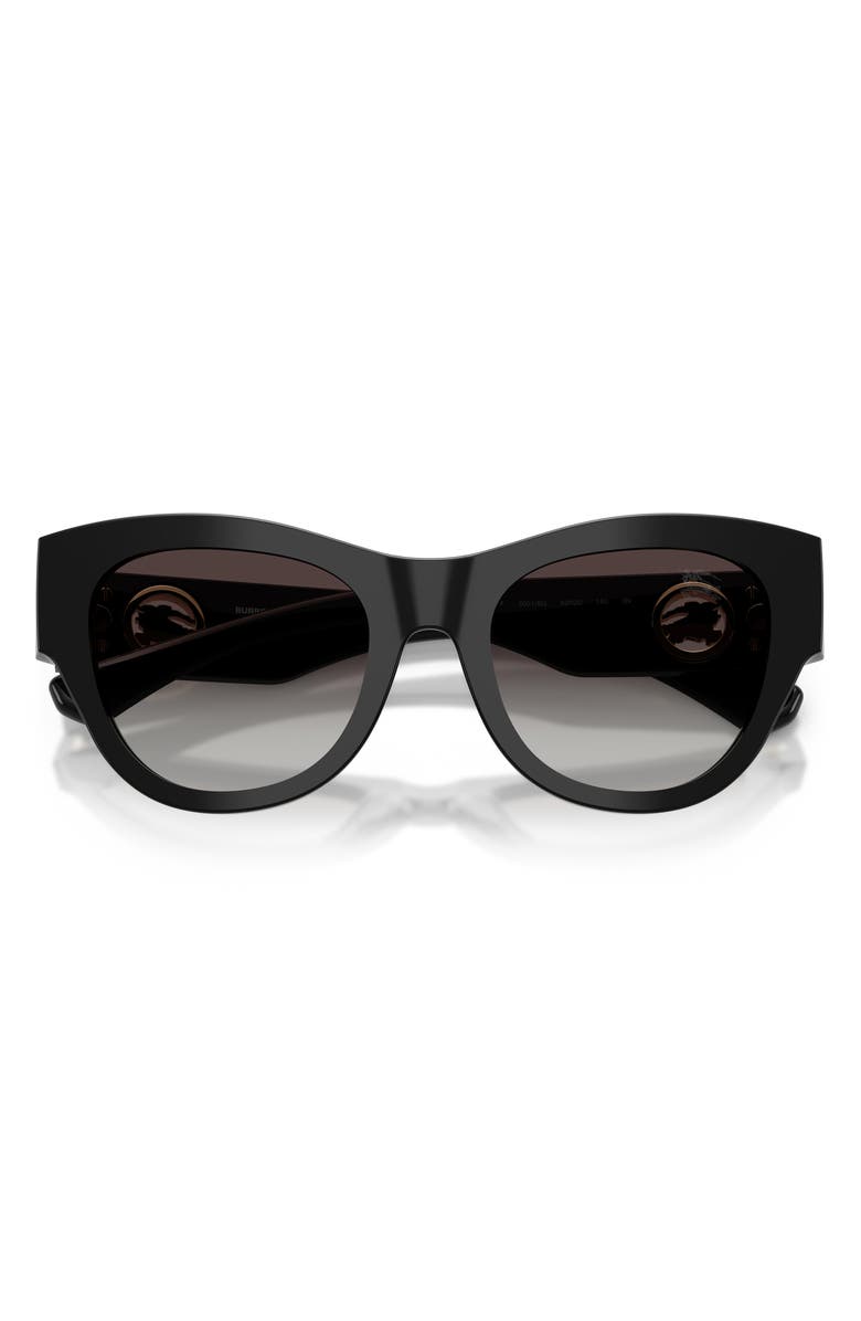 Burberry 52mm Round Sunglasses, Alternate, color, Black / Grey Gradient