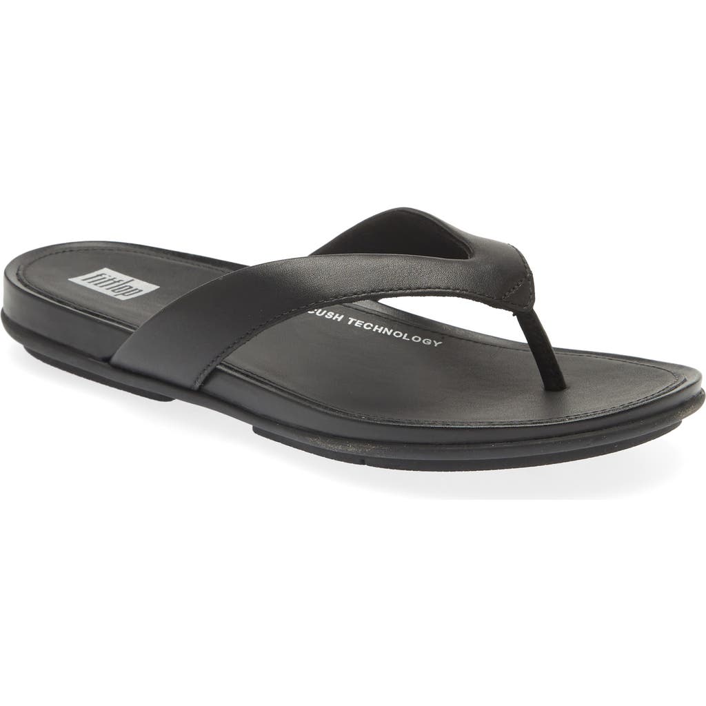 Shop Fitflop Gracie Flip Flop In All Black