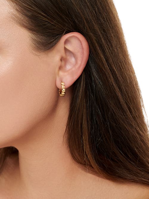 Devata Sweet Heart Hoop Earrings In Gold