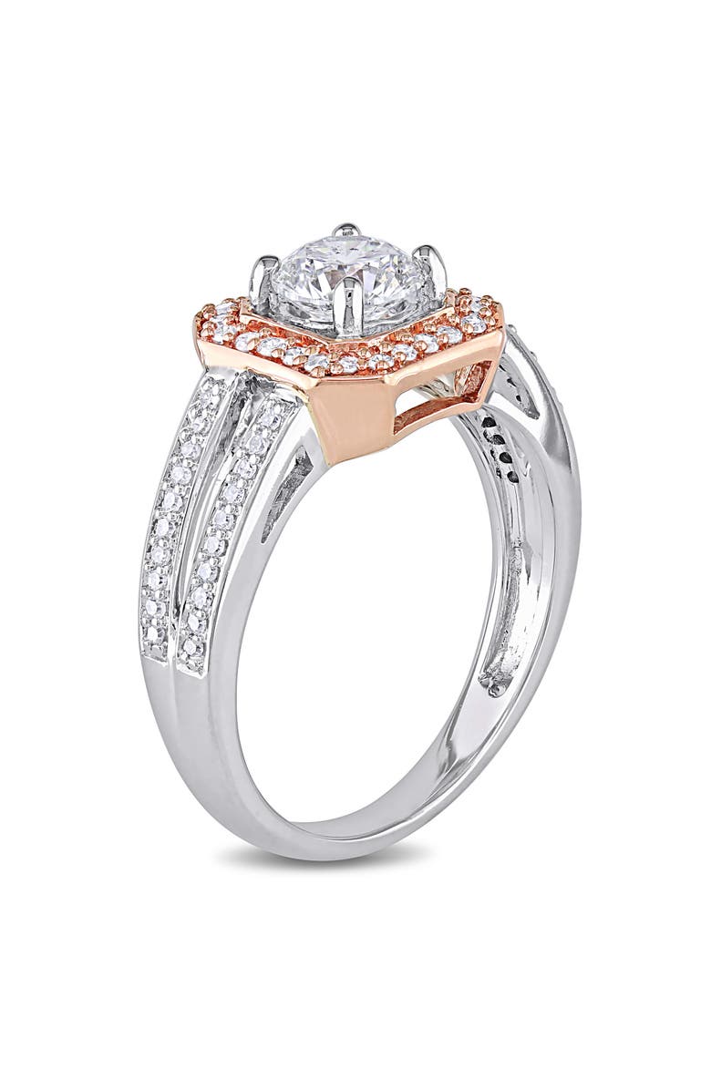 Julianna B. Diamond Halo Split Shank Ring 14k Two-Tone, Alternate, color, 14K Two-Tone Gold