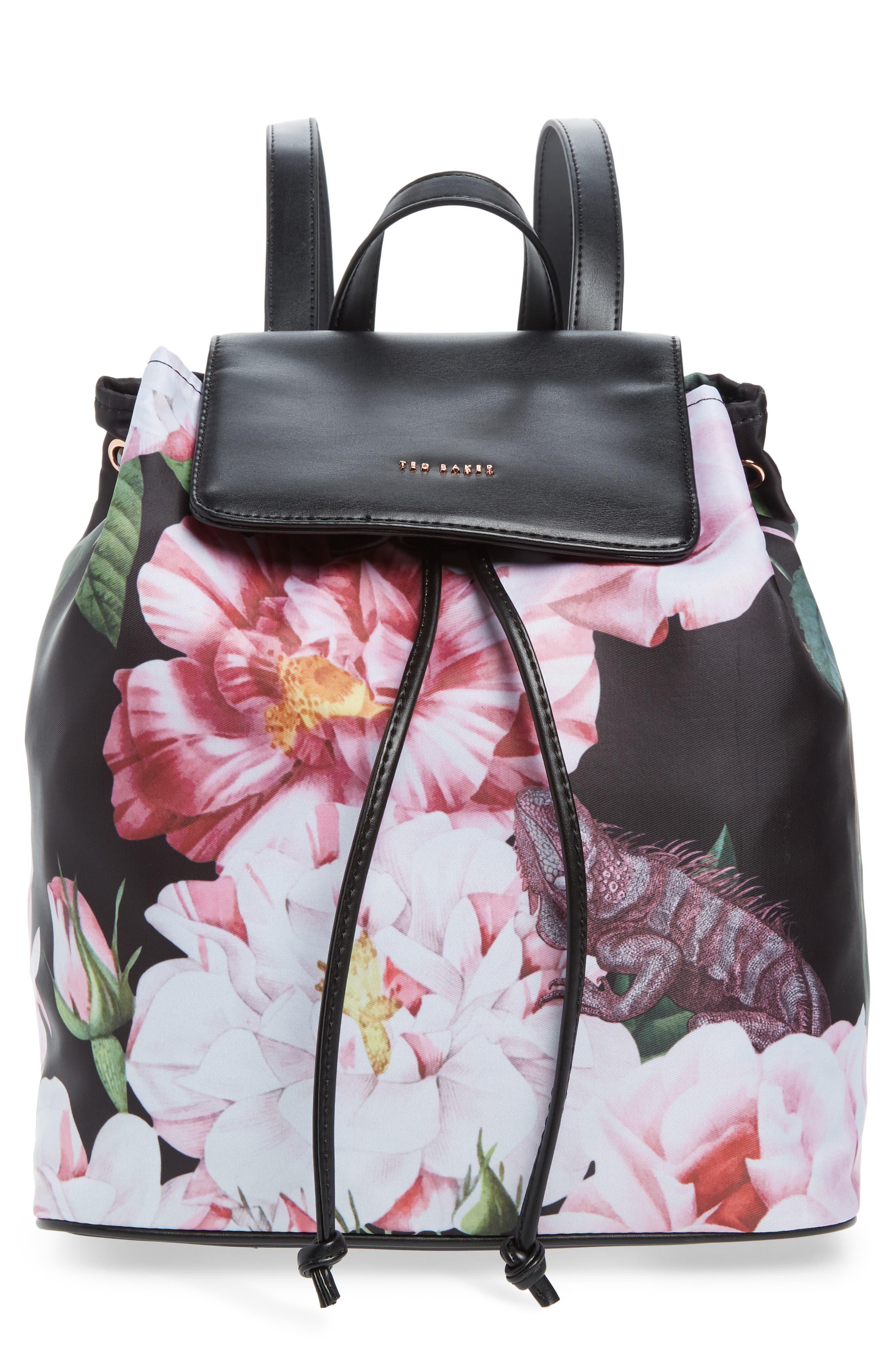 Ted Baker London Jullie Iguazu Print Nylon Backpack, Main, color, 