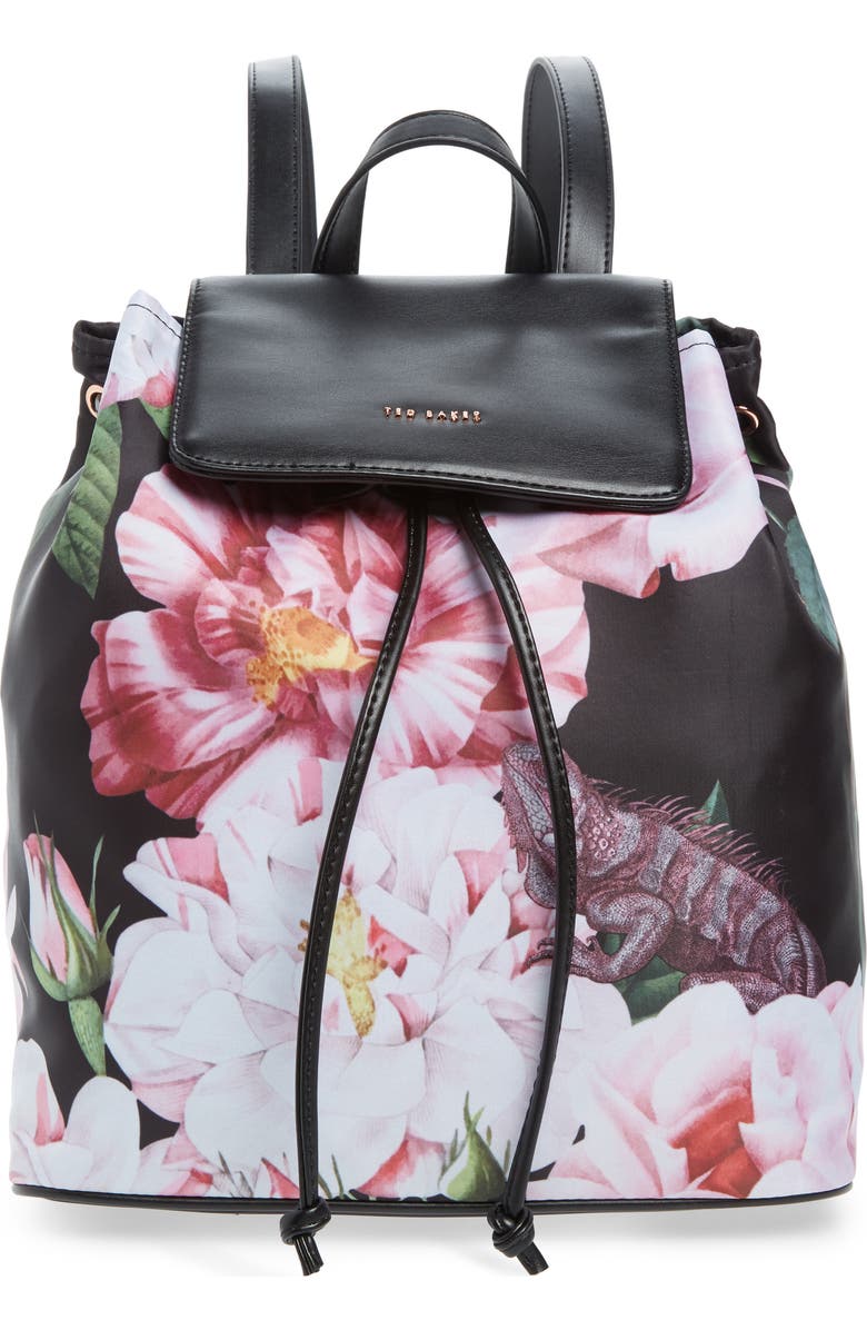 Ted Baker London Jullie Iguazu Print Nylon Backpack, Main, color,