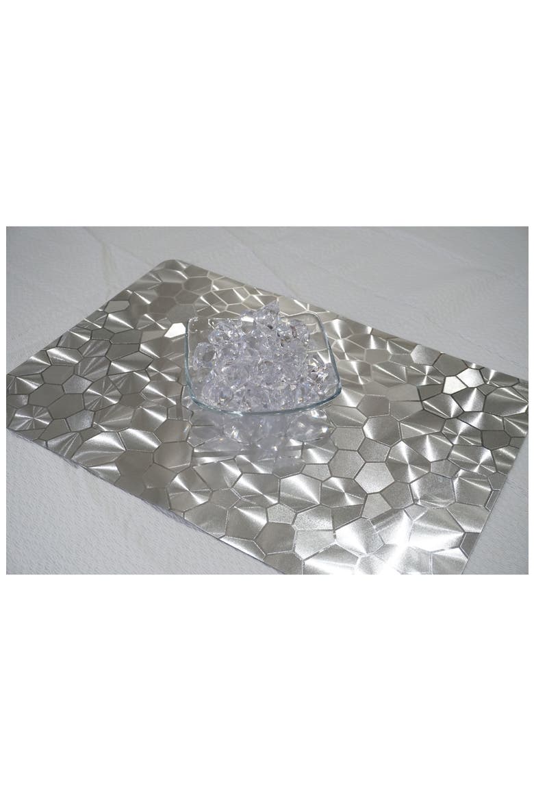 Mirrored Set of 8 Placemats, Alternate, color, SILVER