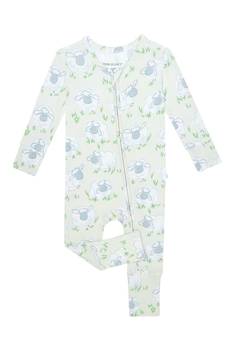 Paul Convertible Zip Footie, Main, color, GREEN