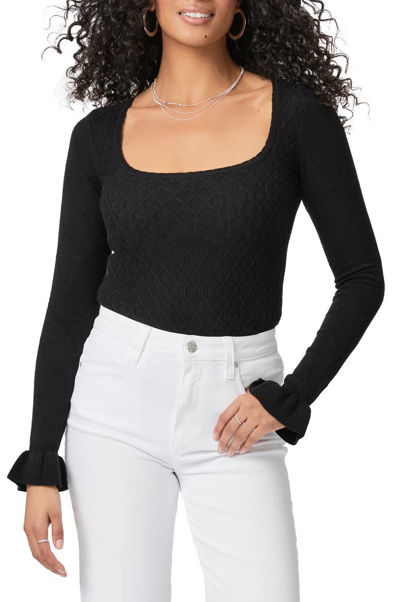 Beata Diamond Knit Long Sleeve Top