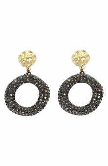 Panacea Pavé Circle Drop Earrings