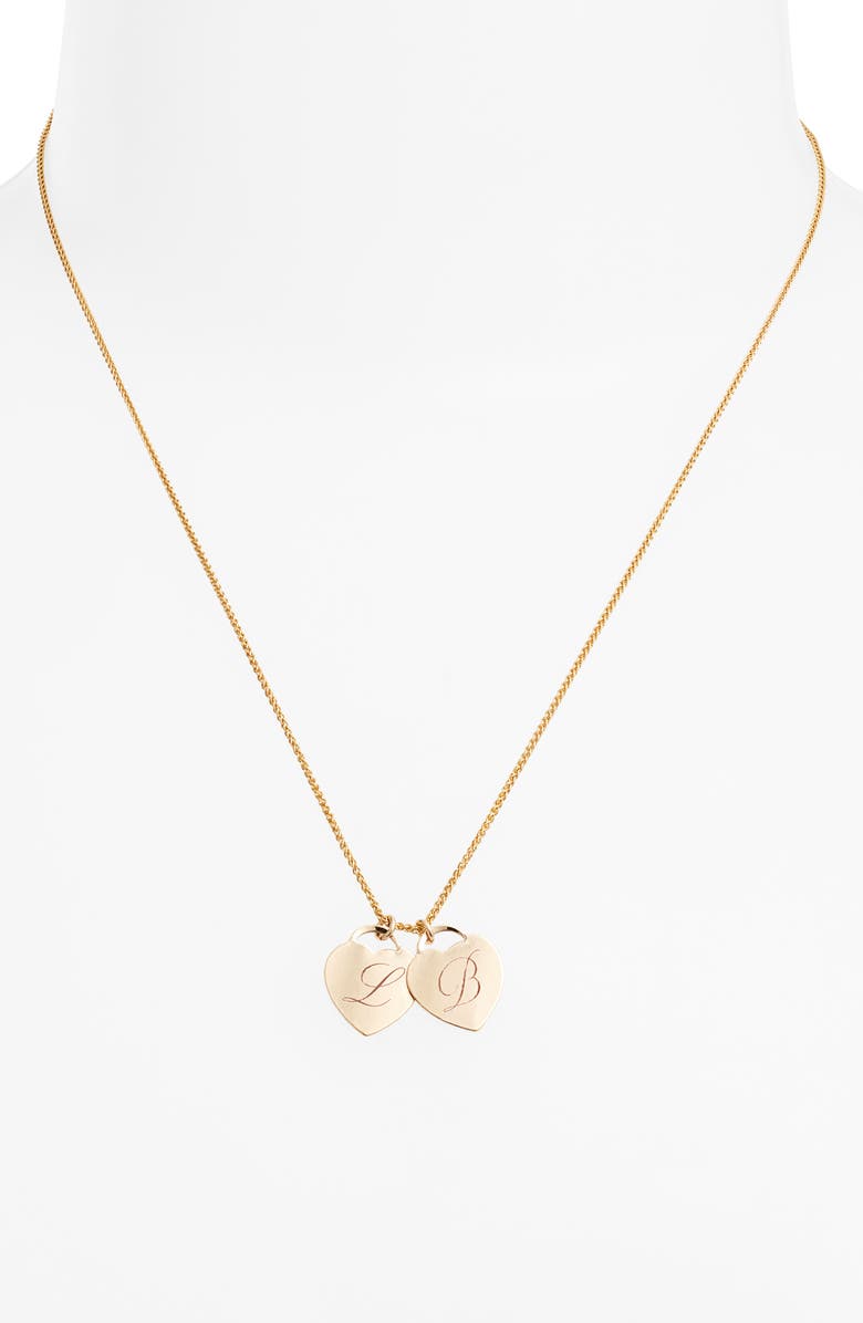 Set & Stones Alice Multi Initial Charm Necklace, Alternate, color, Gold / 2 Charms