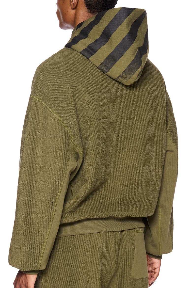 Diagonal Stripe Hoodie, Alternate, color, WINTER MOSS