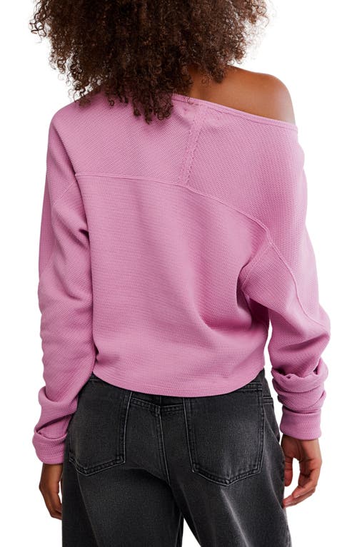 Free People Jess One-shoulder Thermal Top In Pink