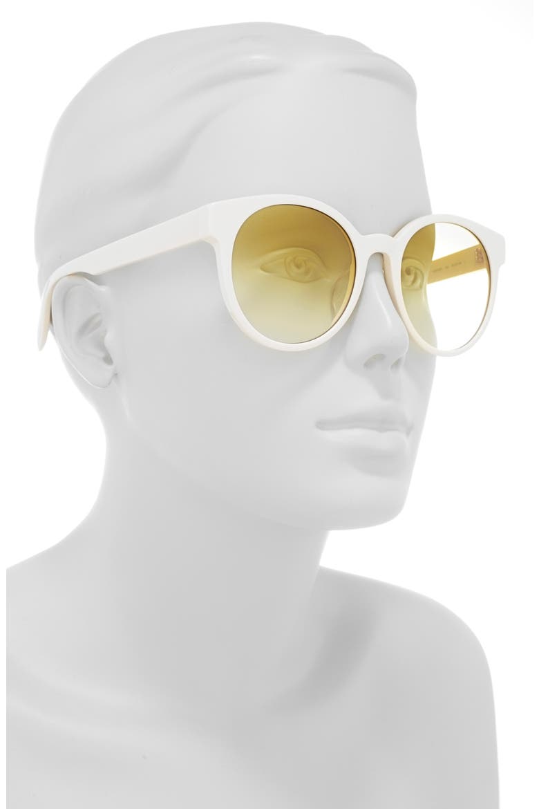 55mm Gradient Round Sunglasses, Alternate, color, WHITE WHITE YELLOW