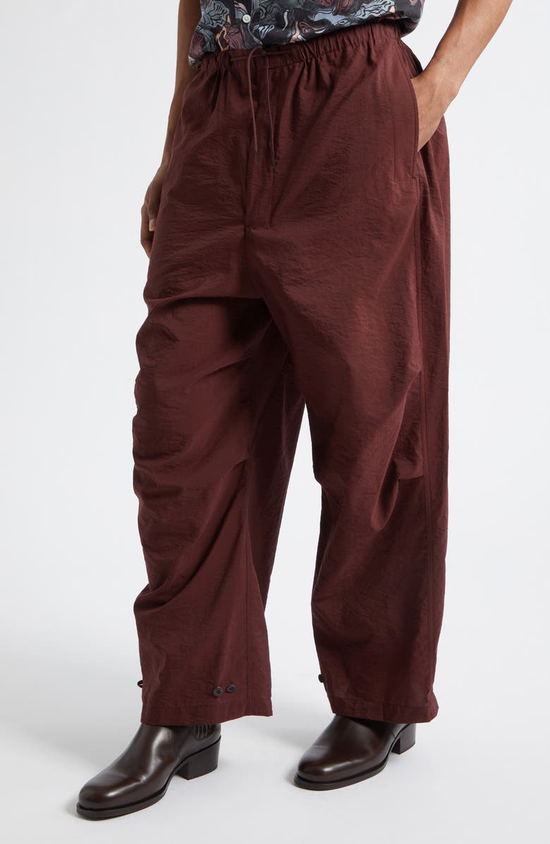 Lemaire Washed Technical Cotton Blend Parachute Pants, Alternate, color, Porto