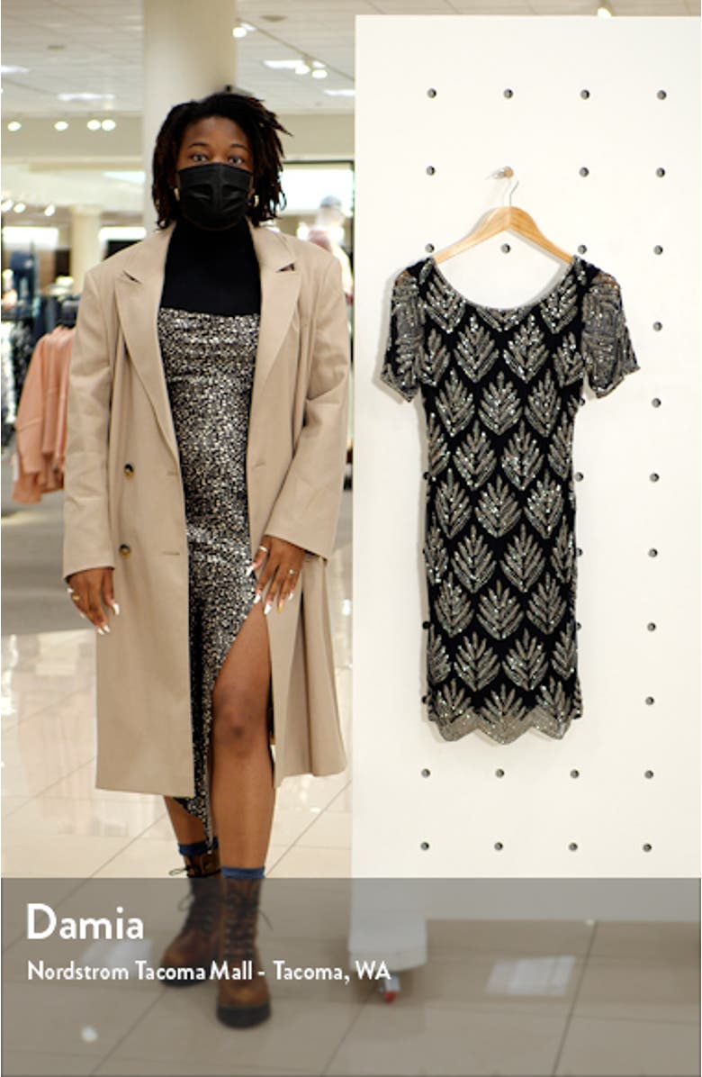 Beaded Leaf Sheath Dress, sales video thumbnail