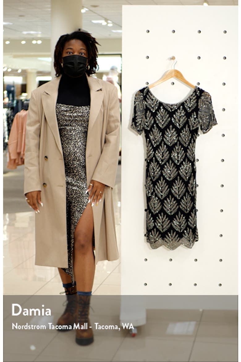 Beaded Leaf Sheath Dress video