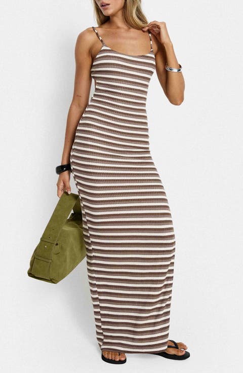 Elestria Striped Maxi Dress