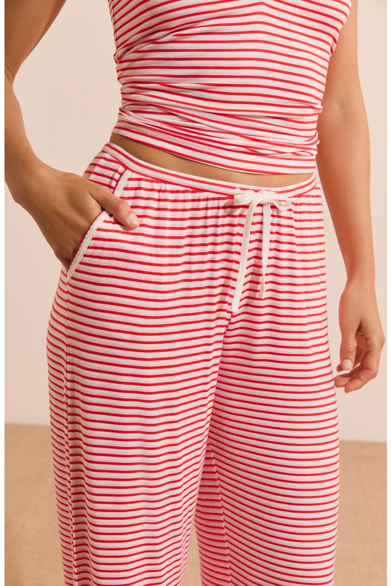 Vicky Striped Wide Leg Pajama Pants, Alternate, color, RED