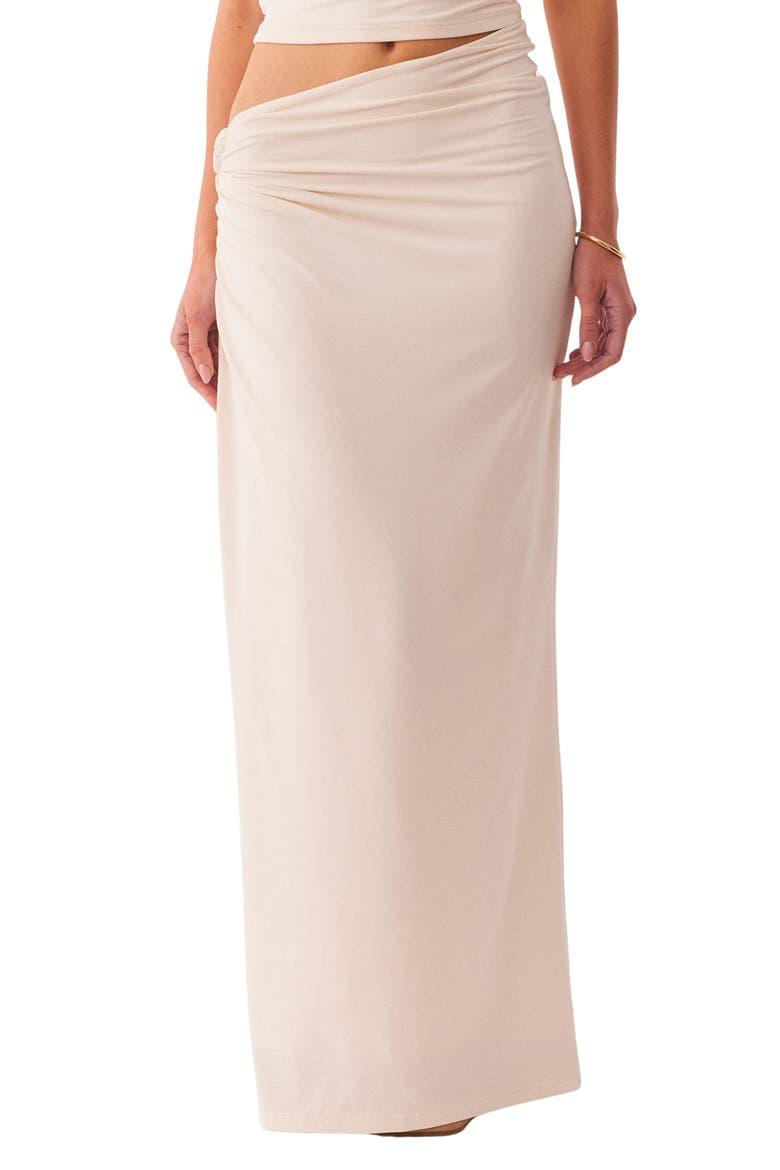 Amabel Asymmetric Waist Maxi Skirt, Main, color, CREAM