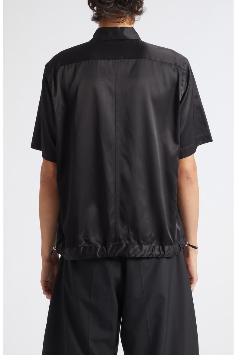 Twill Short Sleeve Shirt, Alternate, color, BLACK