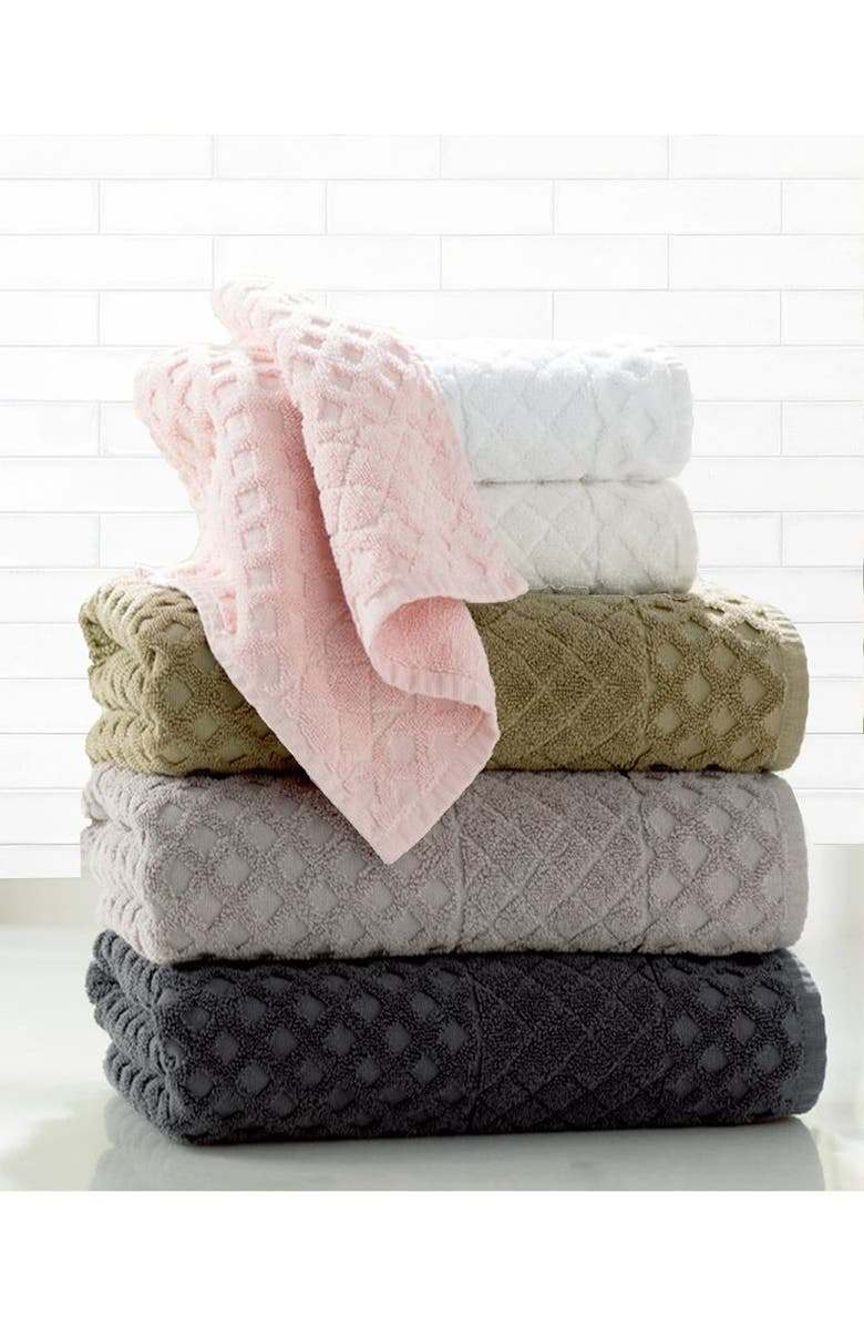 ENCHANTE HOME Glossy Turkish Cotton Bath Towel - White - Set of 2, Main, color, 