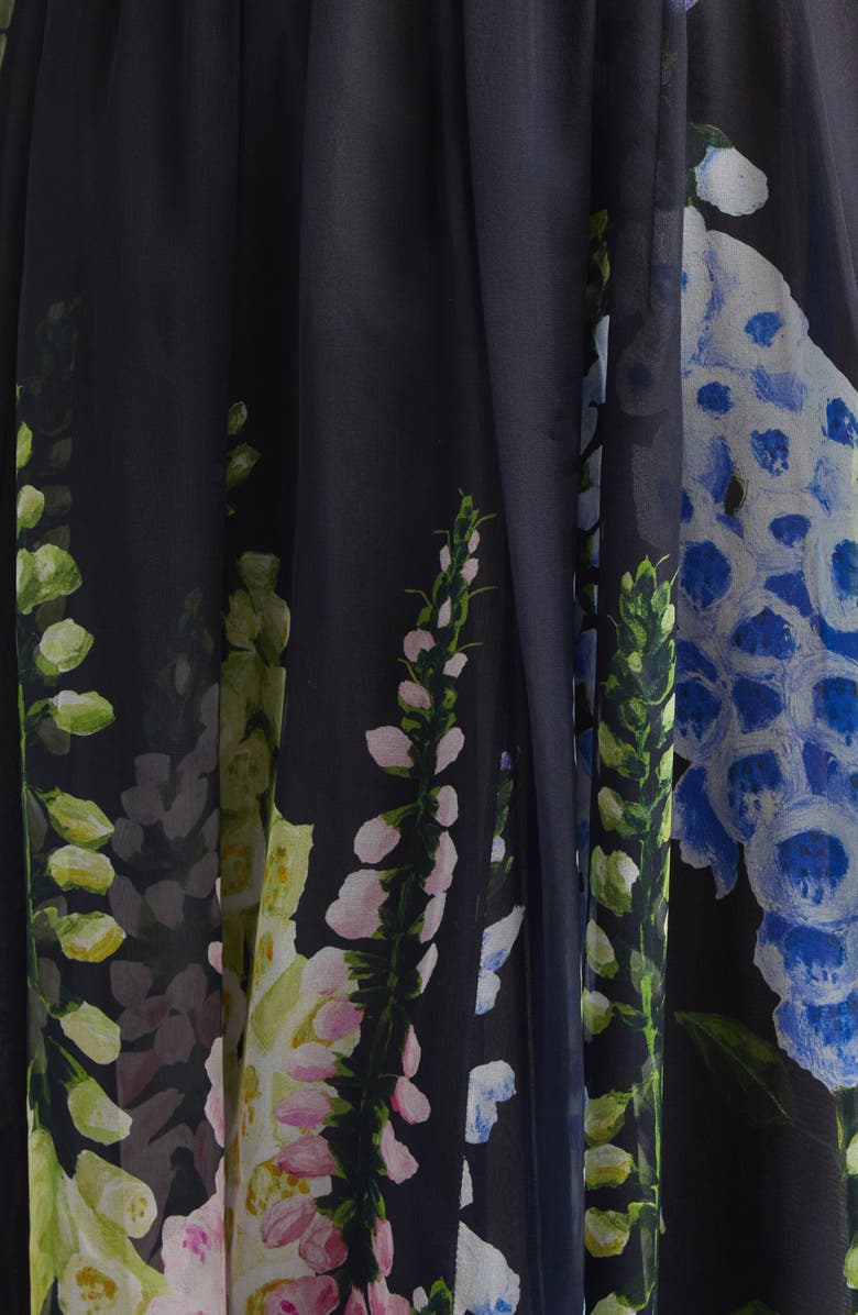 Oscar de la Renta Degradé Foxglove Silk Chiffon Gown, Alternate, color, Night Sky Multi