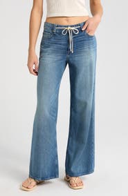 PAIGE Zoey Tie Waist Wide Leg Jeans