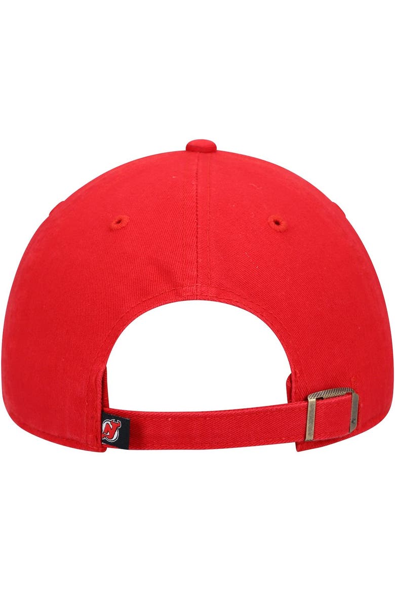 Men's '47 Red New Jersey Devils Clean Up Logo Adjustable Hat, Alternate, color, Red