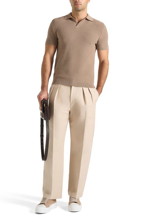 Rowen Textured Knit Revere Polo Shirt