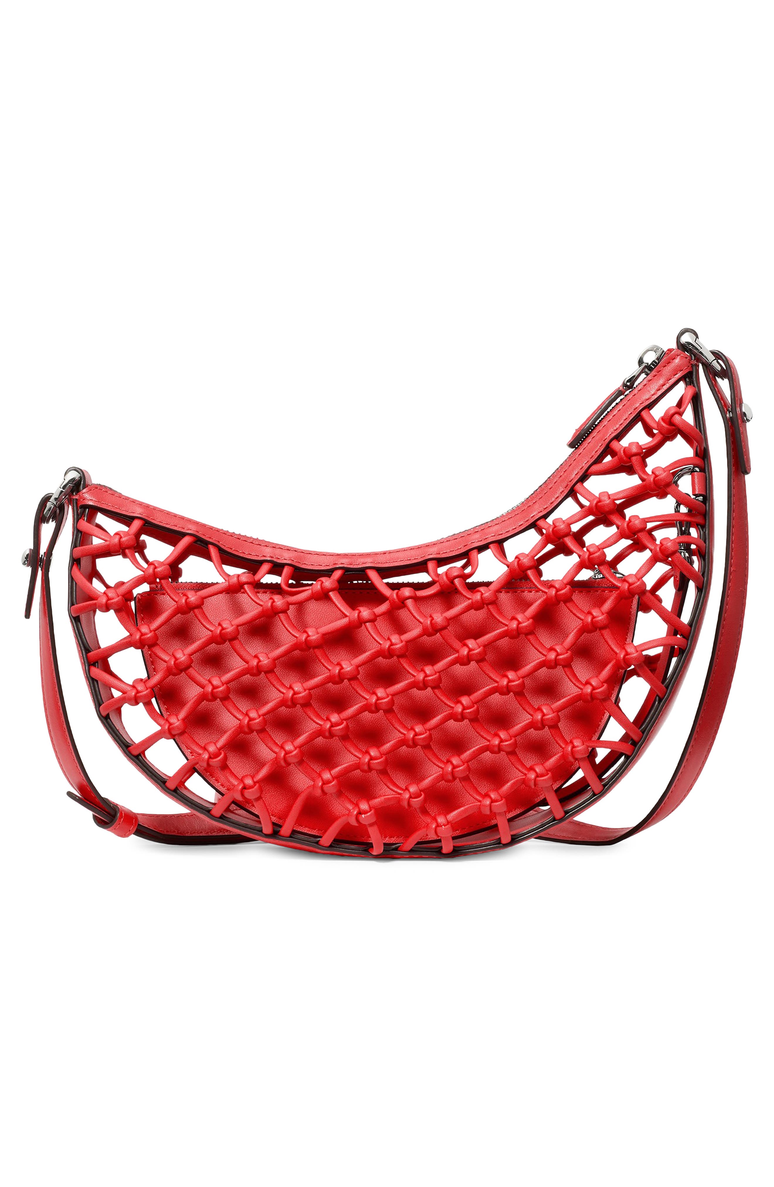 duo woven crossbody bag, Alternate, color, HEIRLOOM TOMATO