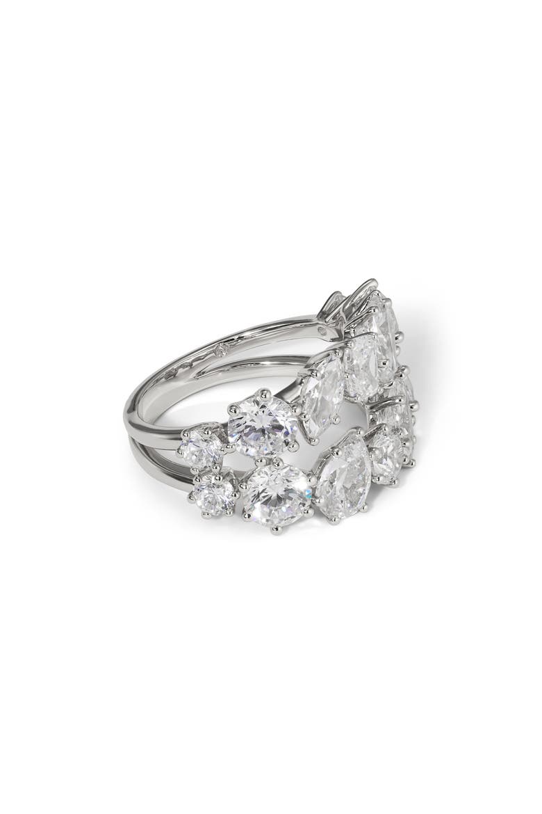 Beatrix Cubic Zirconia Cocktail Ring, Alternate, color, RHODIUM