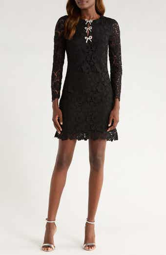CeCe Bow Trim Lace Sheath Dress
