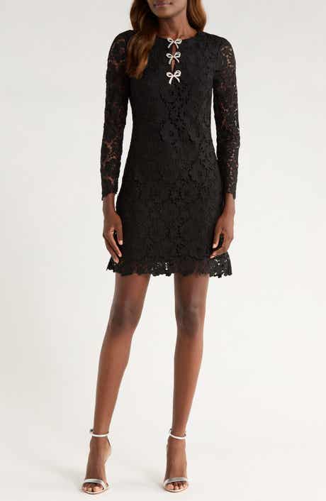 CeCe Bow Trim Lace Sheath Dress
