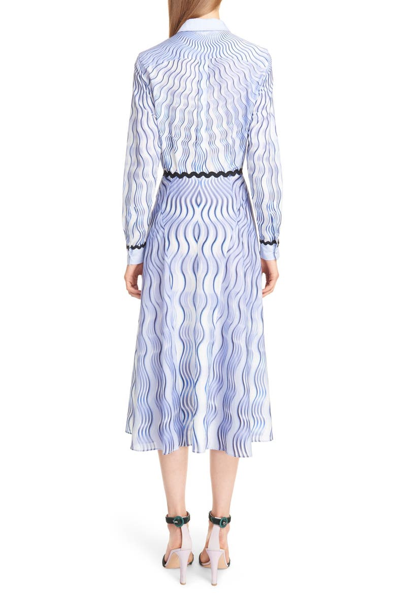 Snuffbox Print Silk & Cotton Midi Shirtdress, Alternate, color, BABY BLUE SNUFFBOX